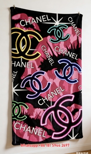 Chanel Neon CC Logo Lip Print Flannel Throw Blanket IMG_7140